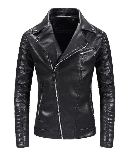 Windproof Casual Leather Outwear Coat