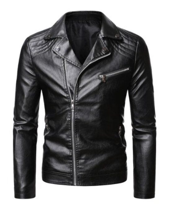 Men's Slim Fit Zipper Solid Casual Jacket