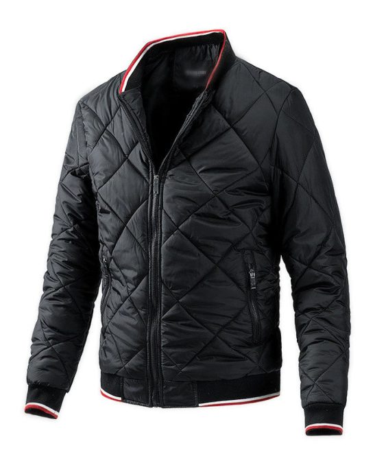 Winter Men's Stand Collar Zipper Warm Parkas Coat