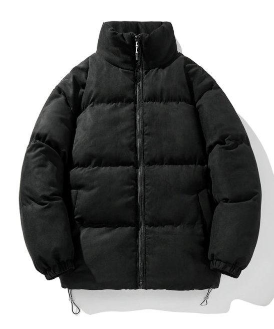 Streetwear Zipper Stand Collar Winter Coat