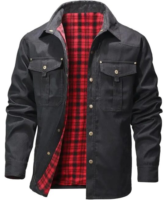 Flannel Plaid Lined Shacket Jacket
