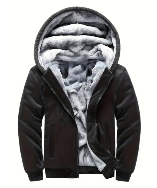 Warm Fleece Hooded Jacket For Men